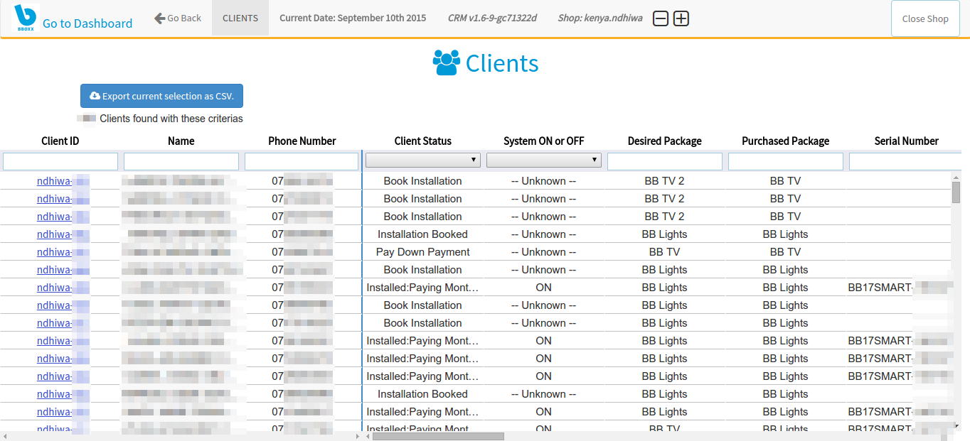 BBOX CRM clients