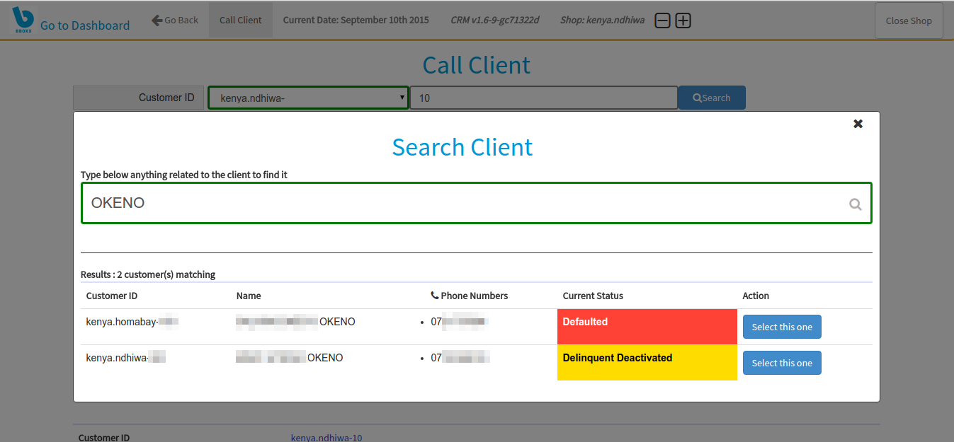 BBOX CRM client search