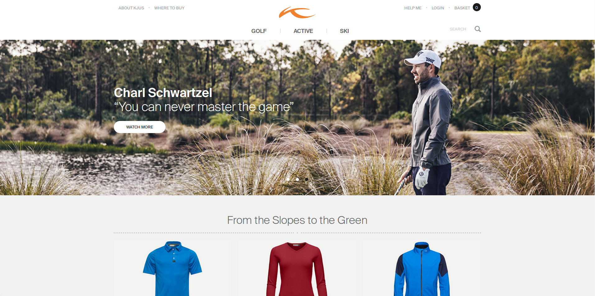 KJUS homepage